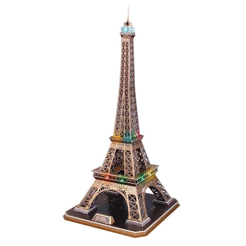 CubicFun Cubic Fun LED Series Eiffel Tower 3D Puzzle (82 Pieces) - Image 1